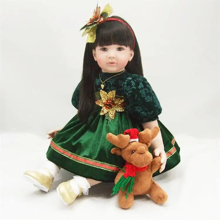 Кукла Bebe Reborn 58 см силиконовая кукла девочка Baby с мини плюшевой игрушкой