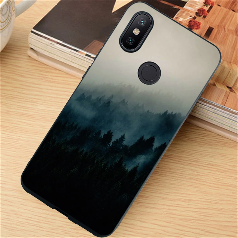 Silicone Painted Slim Soft TPU Back Phone Cases For Xiaomi Mi 8 A1 A2 5X 6X Water Resistant Misty Forest Cover Skin DYee |