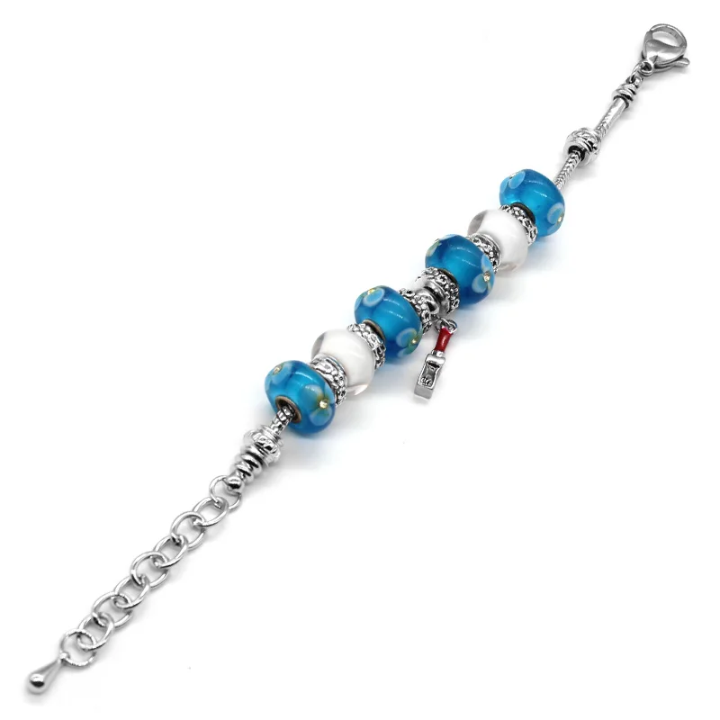SANYU 2018 Fashion Fit Pandora Bracelet Copper Material Lobster Buckle Glass Beads To Send Girlfriends Holiday BR-1583 | Украшения и