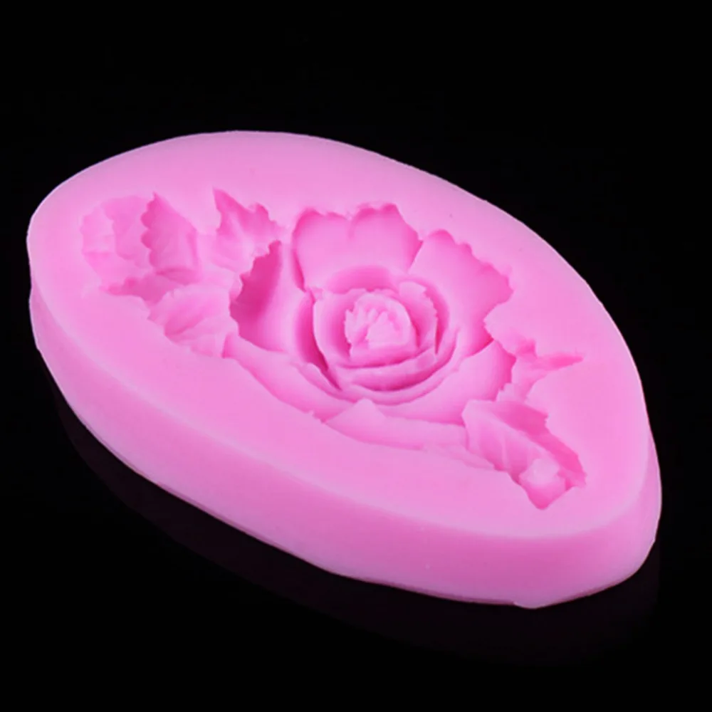 Оптовая продажа 3D Силиконовая форма роза искусственная помадка для торта