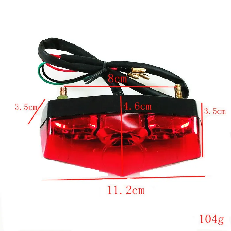 Universal Motorcycle LED Brake Stop Tail Light Rear Dual Sport bike Custom Cruiser Bobber Chopper Touring| |