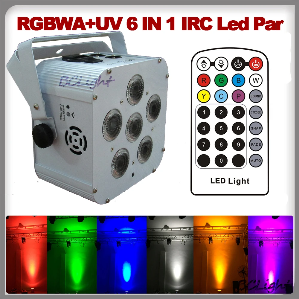 (8 шт. + 1 чехол для fly/lot) IRC RGBWA UV 6 цветов 18 Вт светодиодный аккумулятор беспроводной