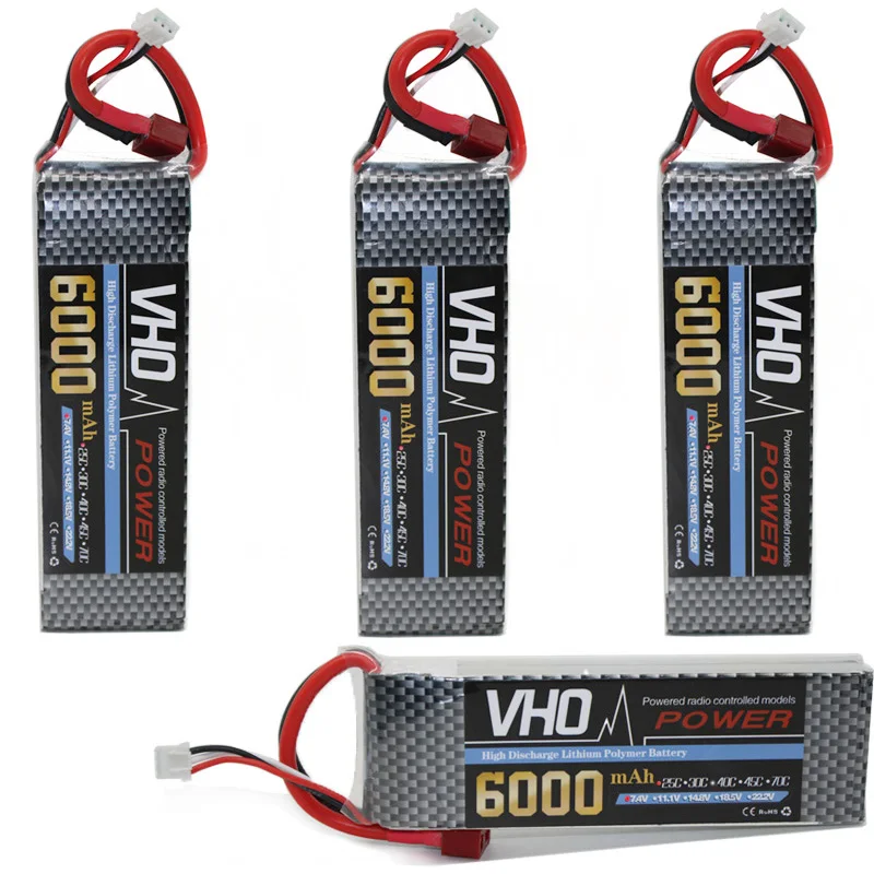 VHO 4 шт. LiPo Батарея 7 V 6000 мА/ч 25C XT60/T/JST/EC5/TRX/XT90 Разъем для RC Дрон Квадрокоптер