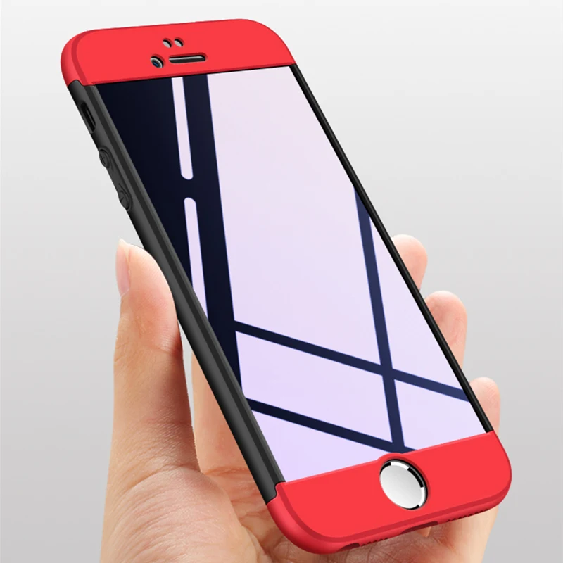 Удобный матовый противоударный 360 Защитный чехол для iPhone 5 5S 5SE тонкий бампер жесткий защитный чехол для 6 6S 7 8 4," 5,5" на X 5,8"
