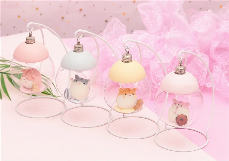 Nonelty zakka мультфильм Хомяк светодиодный ночной Светильник милые смолы Подвесная лампа для корзины Спальня прикроватные подарок для девочек игрушка светильник s домашний декор