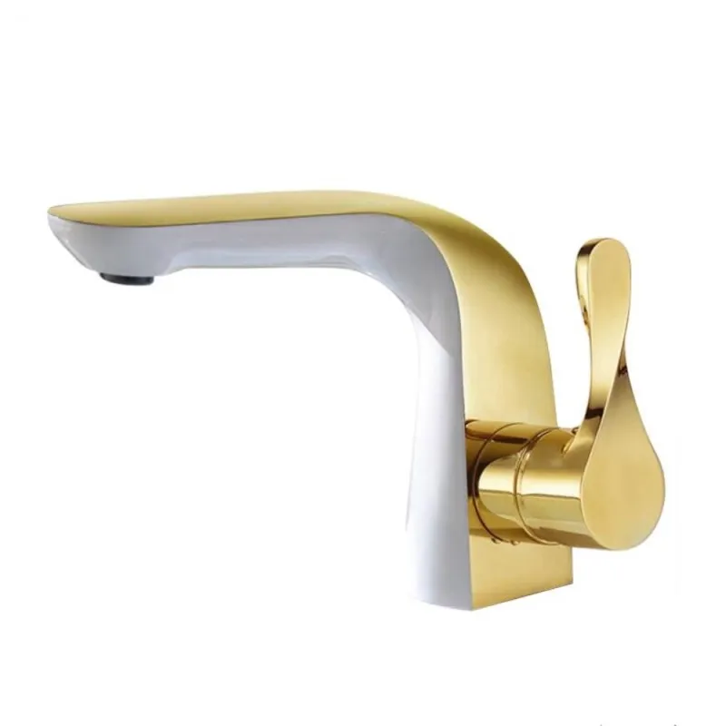 

bathroom sink faucet cold and hot bathroom faucet gold and white water mixer white water tap brass basin faucet mixer