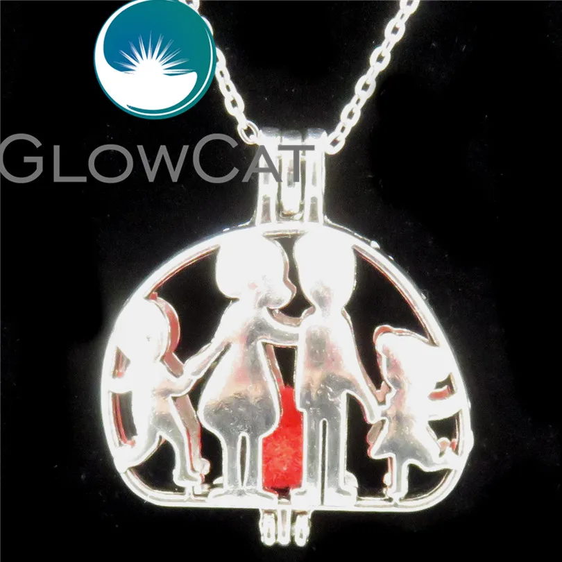 GLOWCAT V589 семья четырех мам папа сын дочь бусины клетка аромадиффузор эфирного
