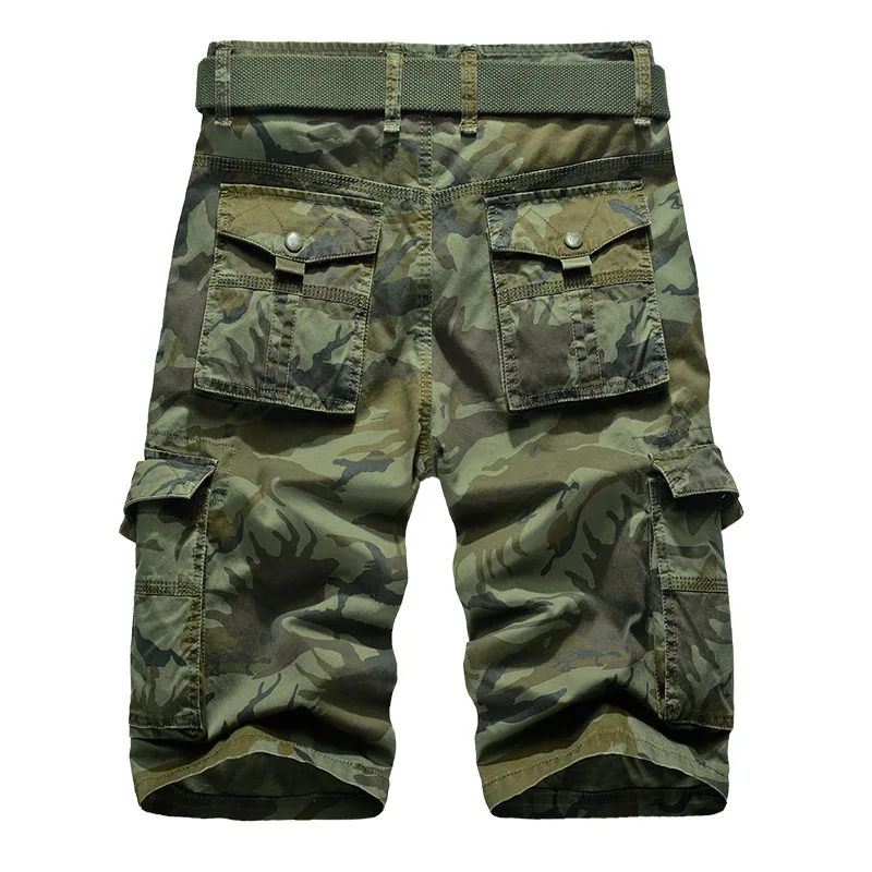 

LILL |Summer Men Casual Shorts Camouflage Loose Men Cargo Shorts Multi-Pockets Military Short Pants Plus Size 44 Bermuda XAA005