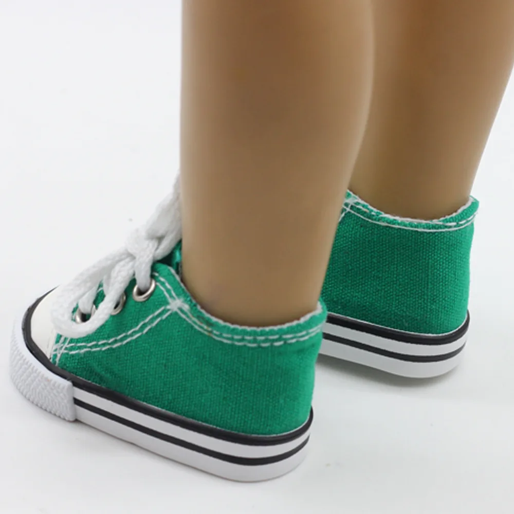 

9 Colors Fashion Canvas Shoes For 18 inch Doll Toy 7cm*3.6cm Mini Doll Shoes Lacing For Doll Boots Dolls Accessories