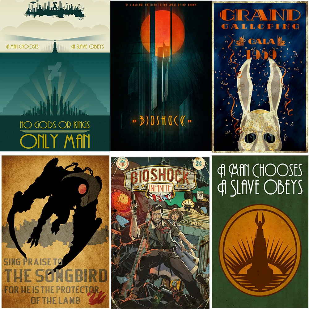 Плакат Bioshock наклейки на стену с прозрачным изображением украшение для дома