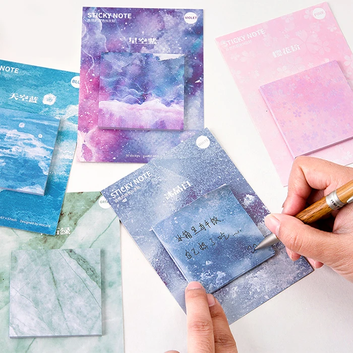 Основной цвет серии блокнот бумага квадратный чешуйчатый стикер клейкий для