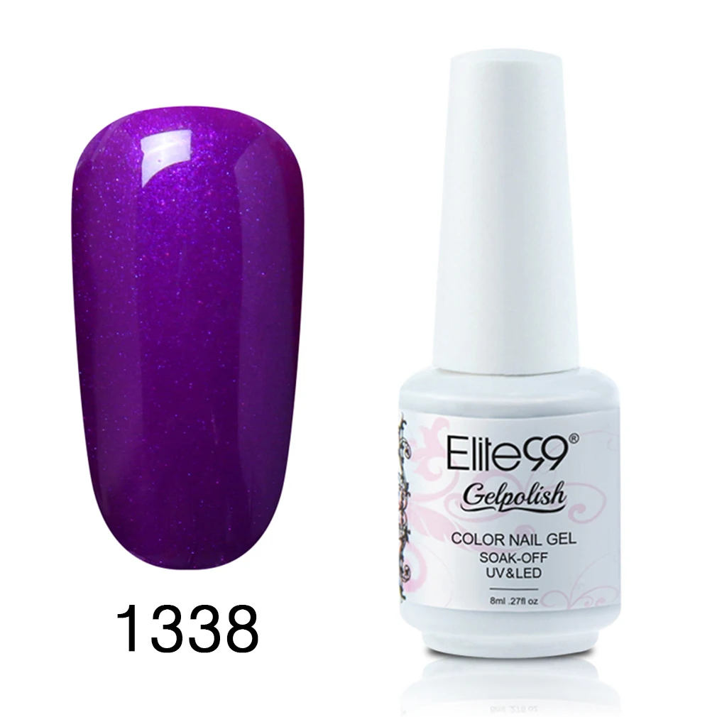 1338 Elite99 Гель-лак UV Vernis полуперманентный праймер верхнее покрытие 8 мл полигель лак для ногтей маникюрный гель лак для ногтей - Цвет: 1338