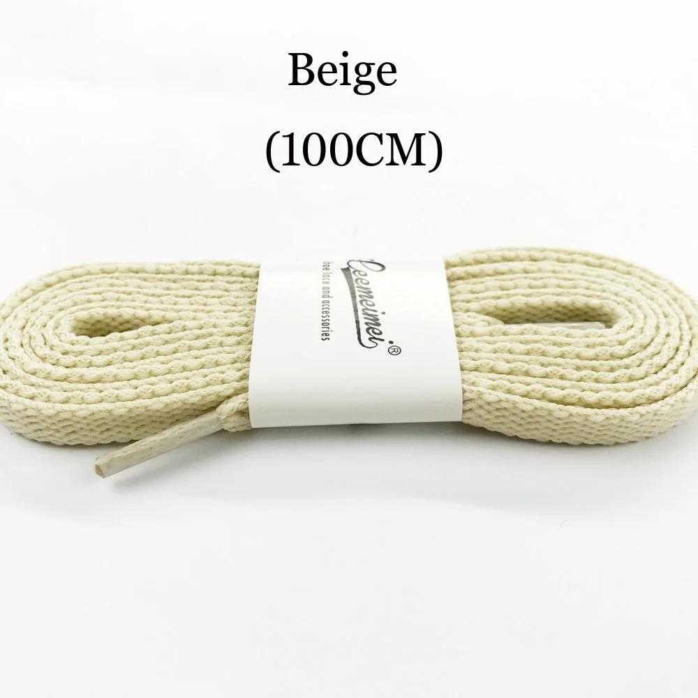 beige 100 см шнурки для обуви высокого качества Полиэстер Модные Спортивные Повседневные туфли кружева твердые плоские шнурки Cordones Zapatilla 20 цветов - Цвет: beige