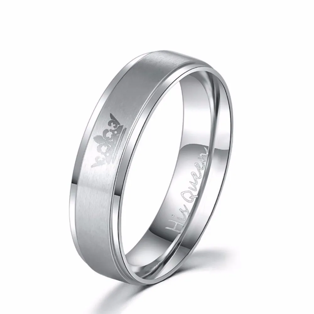 1 шт посеребренные черные кольца для влюбленных его королевы и ее короля