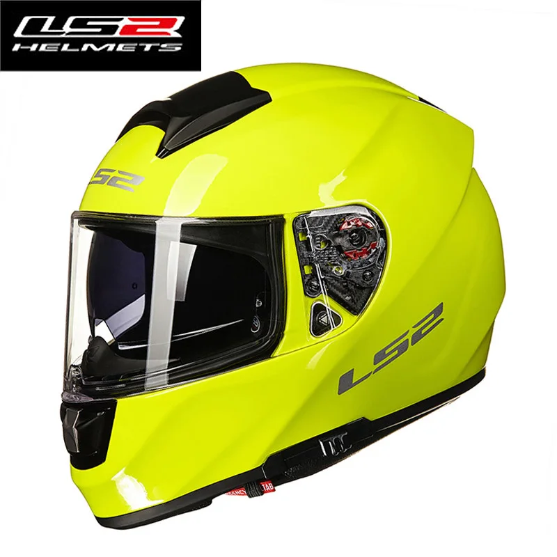LS2 стекловолокно moto rcycle шлем ff397 двойной солнцезащитный козырек объектива moto rbike шлем полный уход за кожей лица гоночный шлем сертификации ECE утвердить moto шлемы - Цвет: Yellow