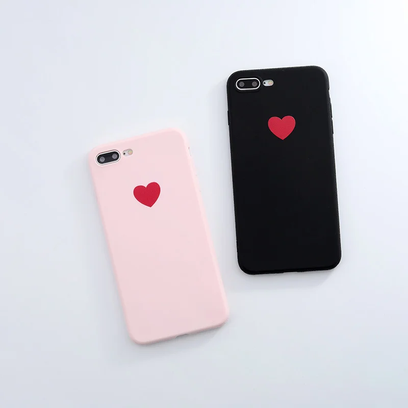 SoCouple Cute Candy Color Soft Silicone Phone Case For iphone 7 7plus Cartoon Love Heart Cover 6 6s 6/8plus |