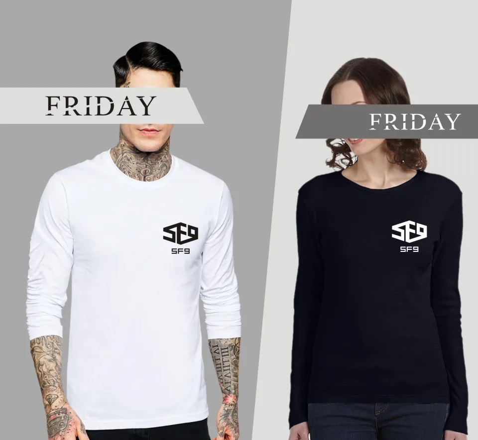 Высокое качество SF9 символ Футболки с длинным рукавом футболки мужские и черные