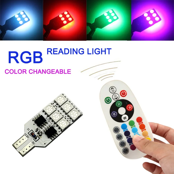 Светодиодная лампа для чтения автомобиля с дистанционным управлением 5050 SMD RGB 2
