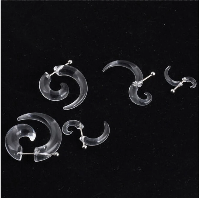 1 пара мужчины женщины поддельные спирали ухо конус улитка уха расширители