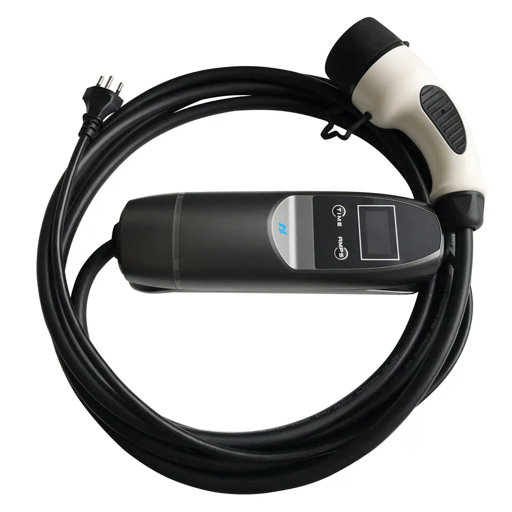 Khons EVSE IEC 62196 портативное зарядное устройство для электромобиля с швейцарской вилкой 16A Регулируемый 16ft кабель зарядный разъем тип 2