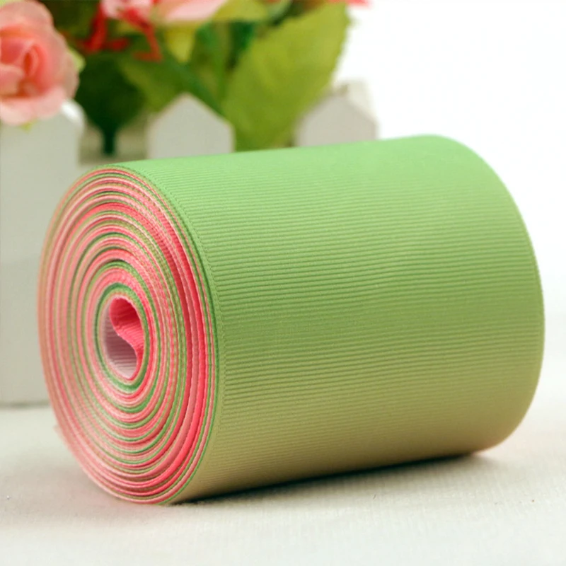 

50\75mm Width 50 Yards oll Grosgrain Ribbon Single Face Gradient Colors Webbing Ribbons For Gift Wrapping Packing Wedding Decor