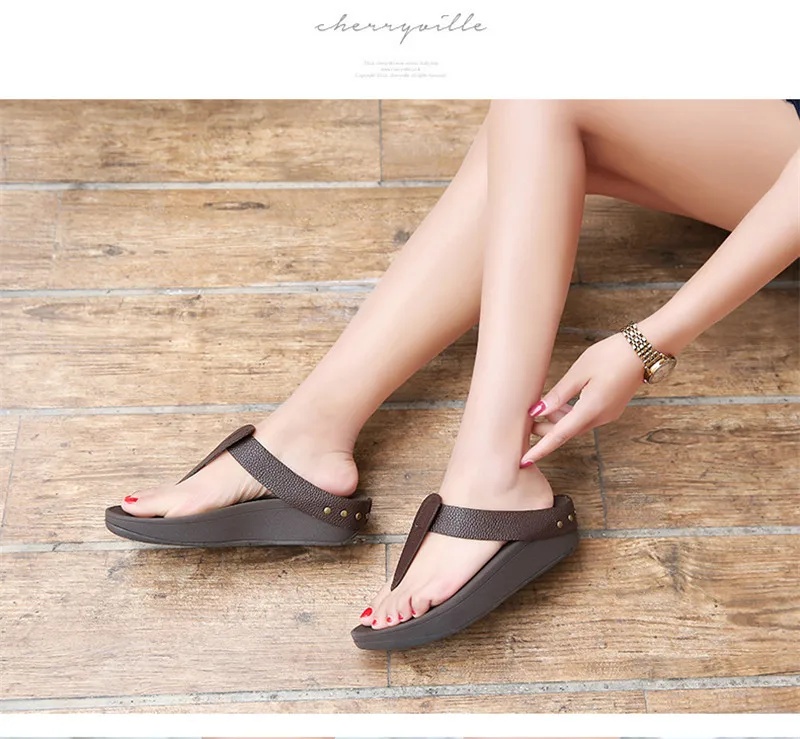 BEYARNEWomen's Flip Flops Fashion T-Shaped Platform Slippers Ladies Casual Beach Sandals Outdoor Slides Summer Holiday Slipppers