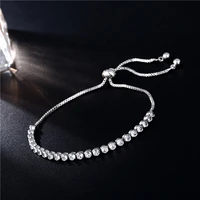 fym brand party jewelry adjustable bracelet for women round clear aaa cubic zirconia charm friendship blacelets bangles gift