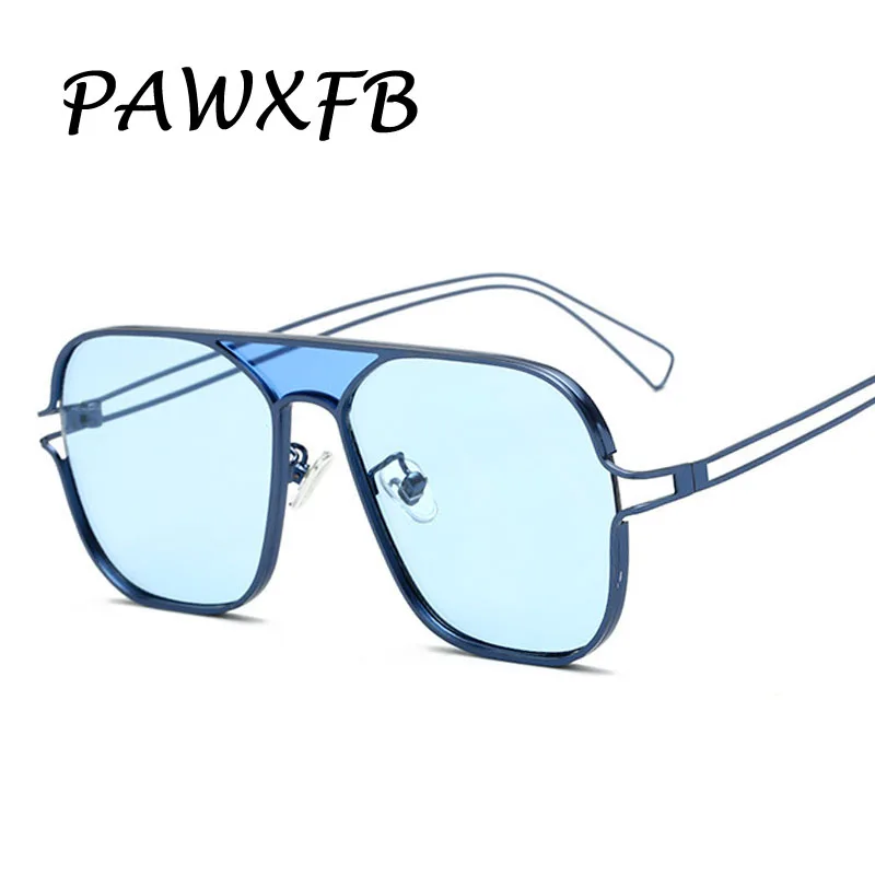 Женские и мужские солнцезащитные очки PAWXFB прозрачная оправа из сплава синего