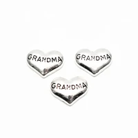 newest 10pcslot grandma heart floating charms alloy charms living glass memory lockets diy jewelry