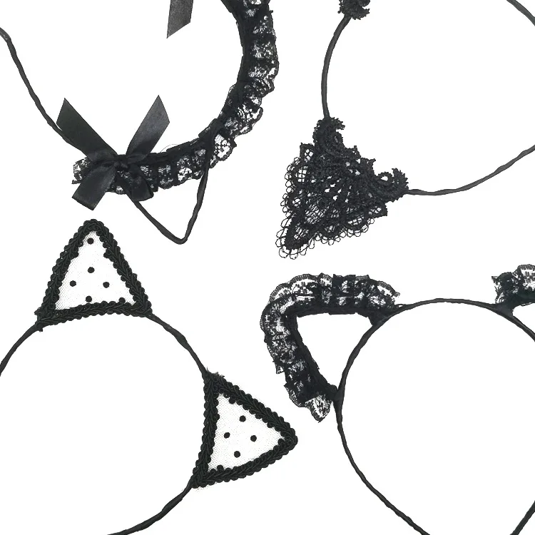 

Children Women Girl Lace Fox Cat Headbands Animal Ear Head band Charm Party Head Wear Cosplay Halloween Christmas