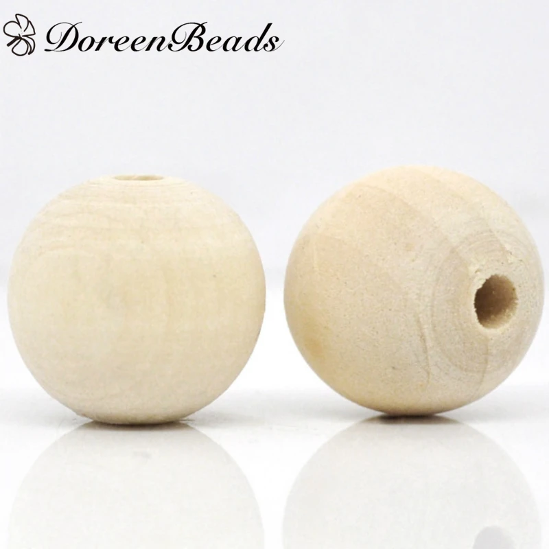 

DoreenBeads натуральный цвет круглый шар деревянные разделительные бусины дерево около 17 мм-18 мм диаметр. Аксессуары, 50 шт.