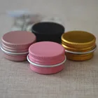 Пустые алюминиевые баночки 10 г для бальзама для губ, розовые, золотые, черные пробные Бальзамы для губ, дезодорант BB, жестяная маска, чехол, контейнер для макияжа, 50 шт.