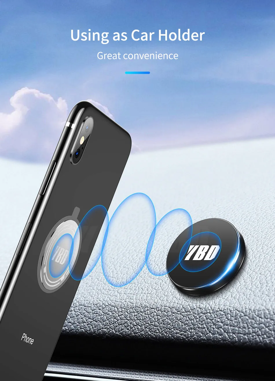 YBD магнитный автомобильный держатель для телефона для iPhone X, samsung, Xiaomi, магнитный держатель для телефона, автомобильный держатель для мобильного телефона
