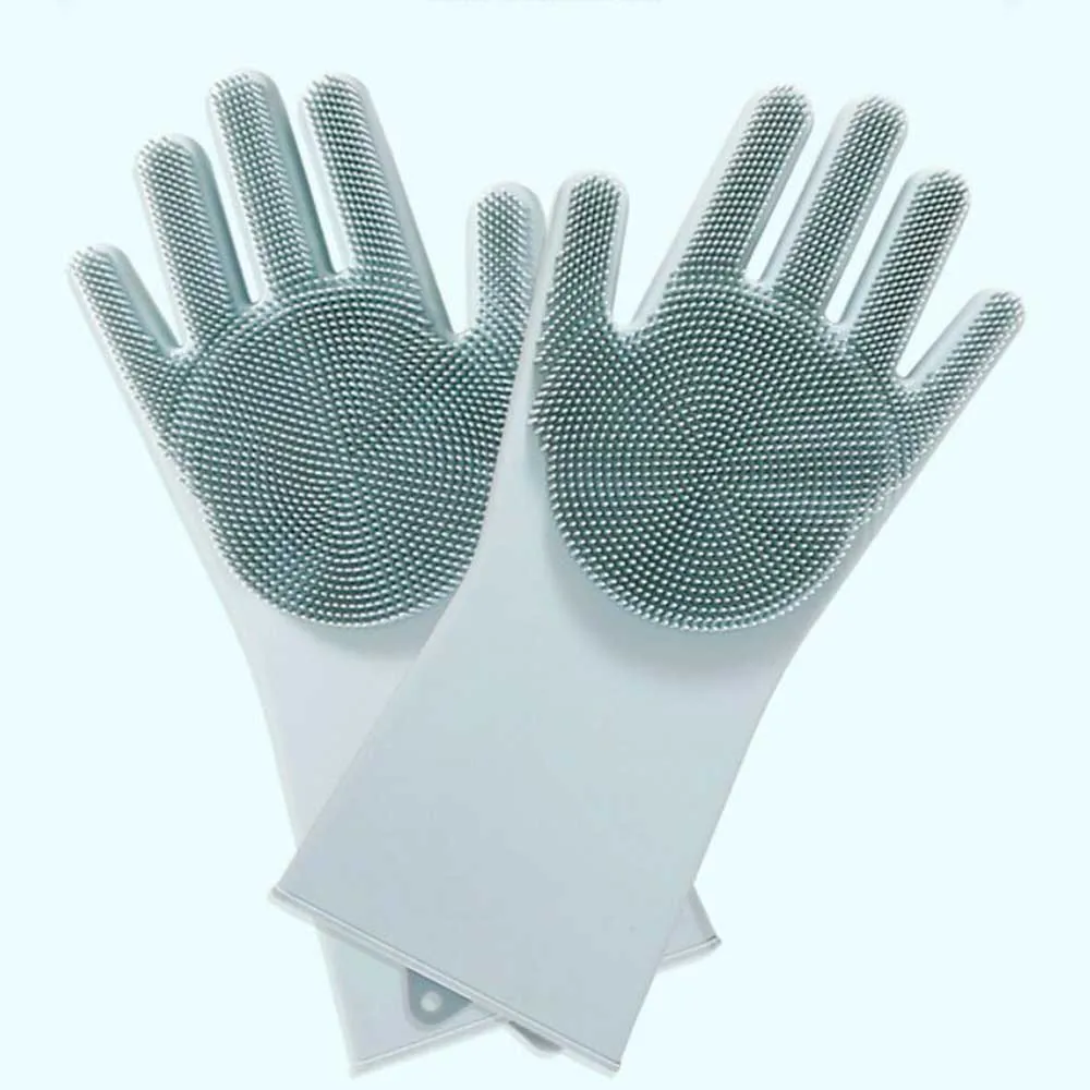 Распродажа кухонные силиконовые чистящие перчатки волшебные для мытья посуды