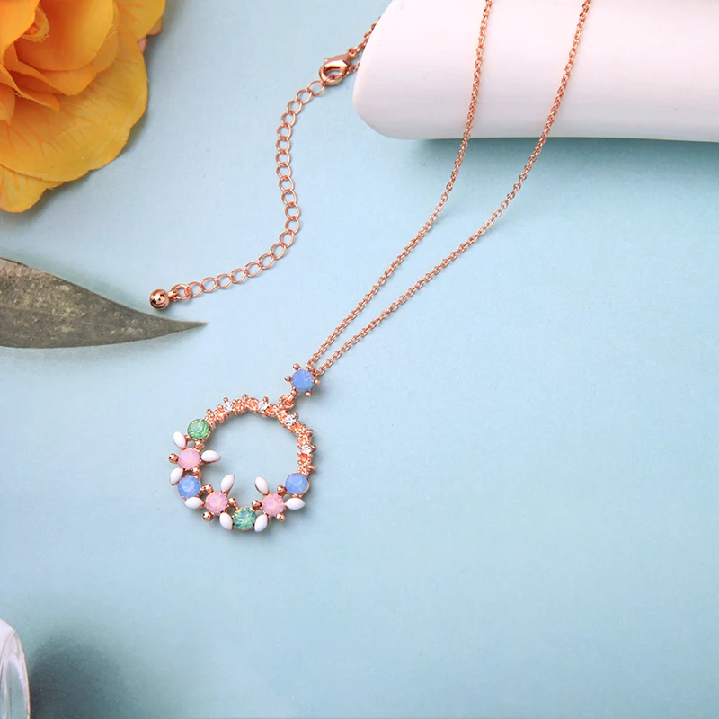 Женские серьги венки с разноцветными кристаллами Модные Ювелирные наборы весна