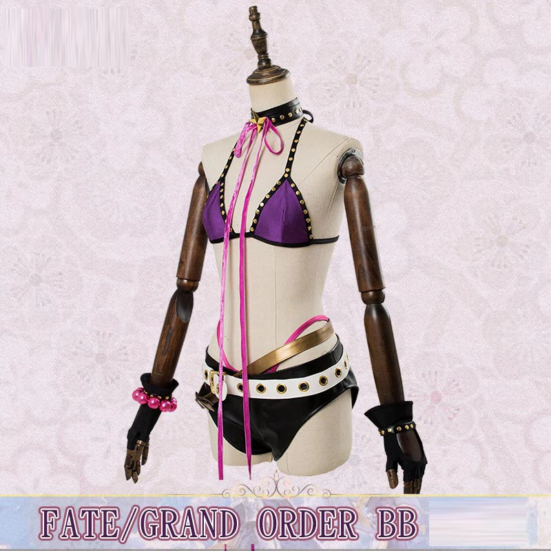 Fate Grand Order BB Косплей cstume женские сексуальные фиолетовые бикини Костюмы Купальник