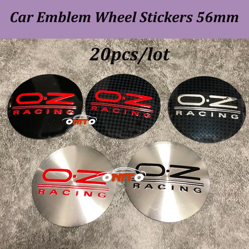 20PCS /lot 56mm Aluminum Car Emblem logo Badge wheel hub center Stickers Car-styling For O.Z OZ racing All car series decals | Автомобили