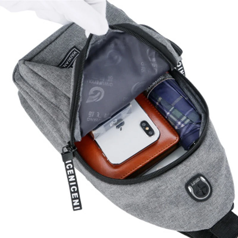 Men's multi-function waterproof shoulder Messenger bag with earphone hole Oxford cloth fashion travel storage | Багаж и сумки