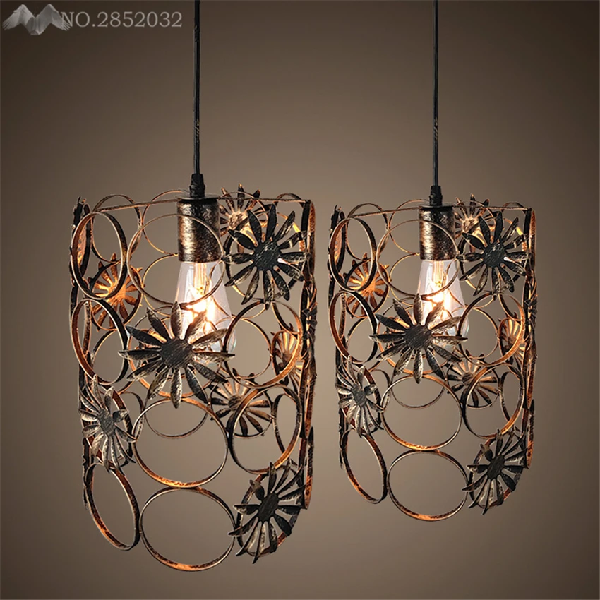 JW_European Ретро Простой промышленный сон-трава, железные подвесные лампы для ресторана, бара, гостиной, спальни, кафе, украшения освещения