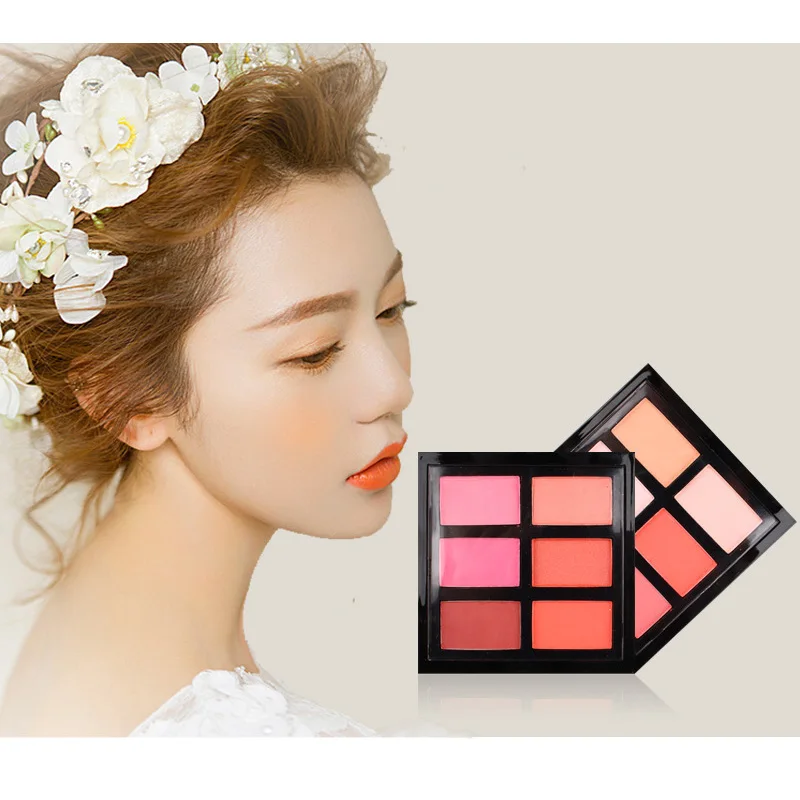 Румяна для макияжа румяна 6 видов цветов долговечная осветляет косметику красота