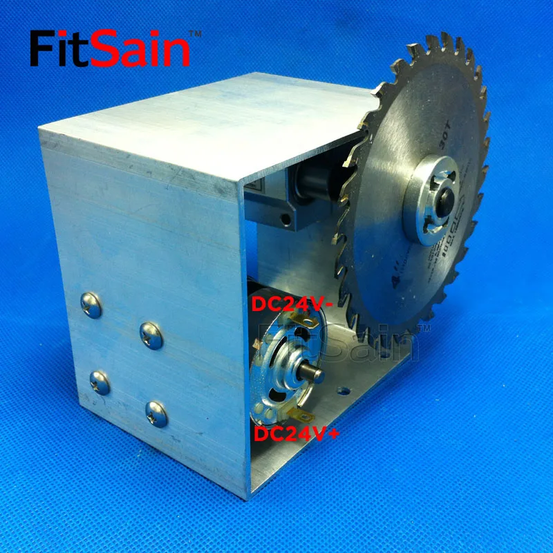 

FitSain-DC24V 8000RPM Mini table saw for 4" 100mm saw blade hole 16mm/20mm spindle Cutting saws 2GT Pulley With power adapter