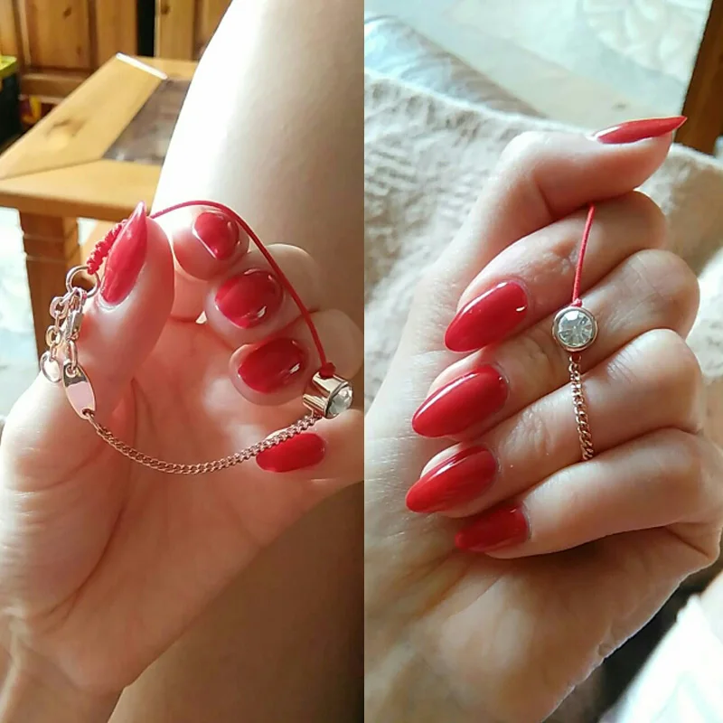 F ювелирные изделия из тонкой Красной веревки с настоящим розовым золотом