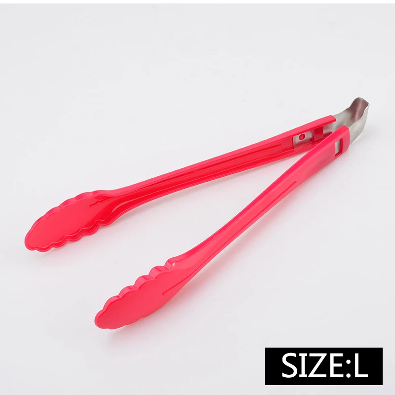 Red 11 Inch QueenTime ариловые щипцы для еды зеленый красный помадка торт клип хлеб Кондитерские зажим фрукты овощи салат Tong кухня приспособления для готовки - Цвет: Red 11 Inch