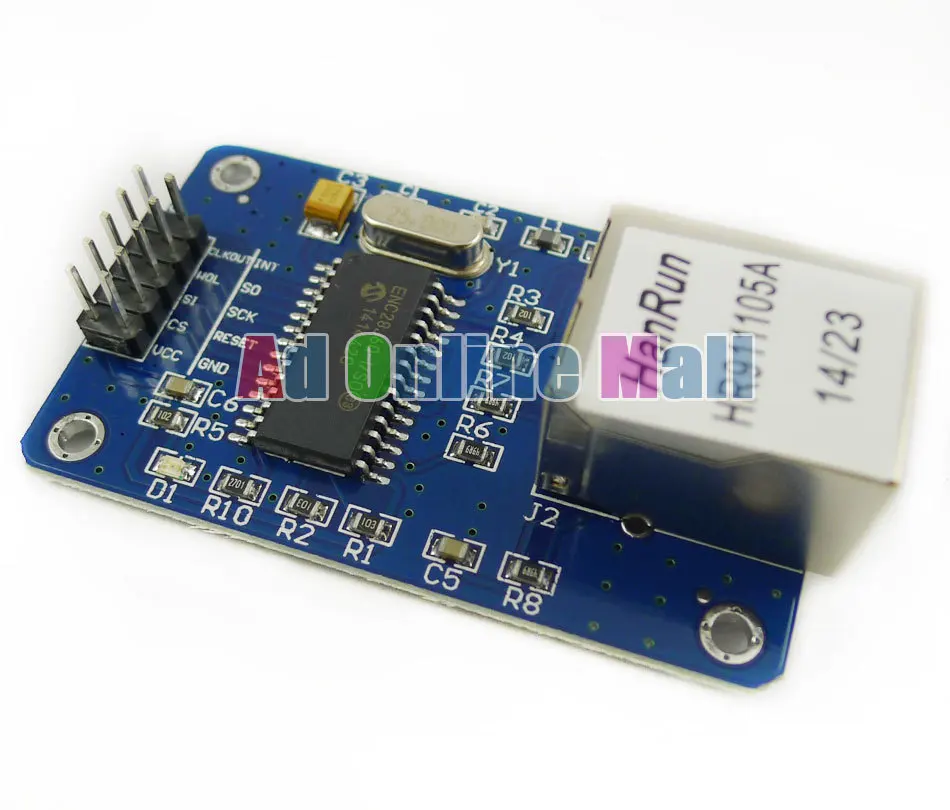 Интерфейс ENC28J60 spi сетевой модуль Ethernet LAN схема 51 AVR LPC для Arduino + SD карты слот