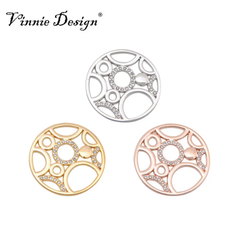 Винни Дизайн ювелирные изделия 25 мм небольшой кристалл Круглый Монета диск