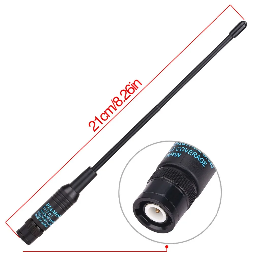 Алмазный RH-701 BNC Двухдиапазонный УКВ/VHF 144/430 МГц антенна для ICOM TYT рация WOUXUN Любительское радио, Си-Би радиосвязь двухстороннее радио