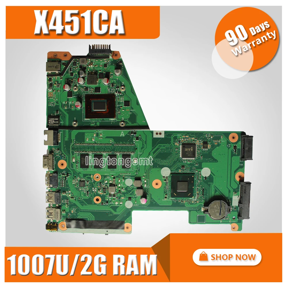 Оригинальная материнская плата для ноутбука Asus X451CA 1007U 2G RAM HM70 REV 2 1