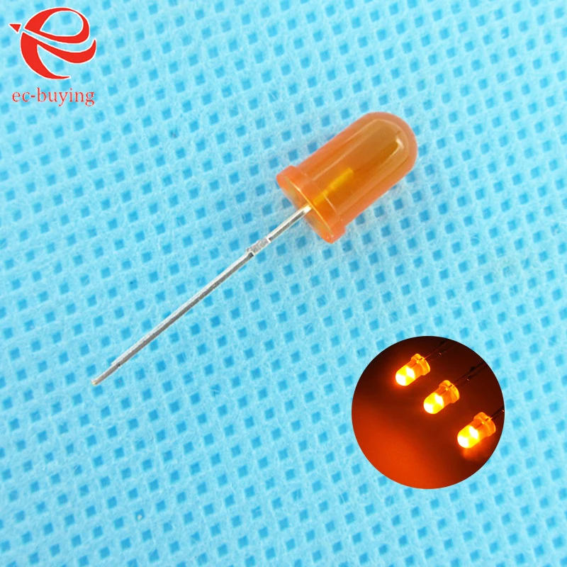 Светодиодная оранжевая рассеянная круглая светоизлучающая Диодная лампа 3 мм
