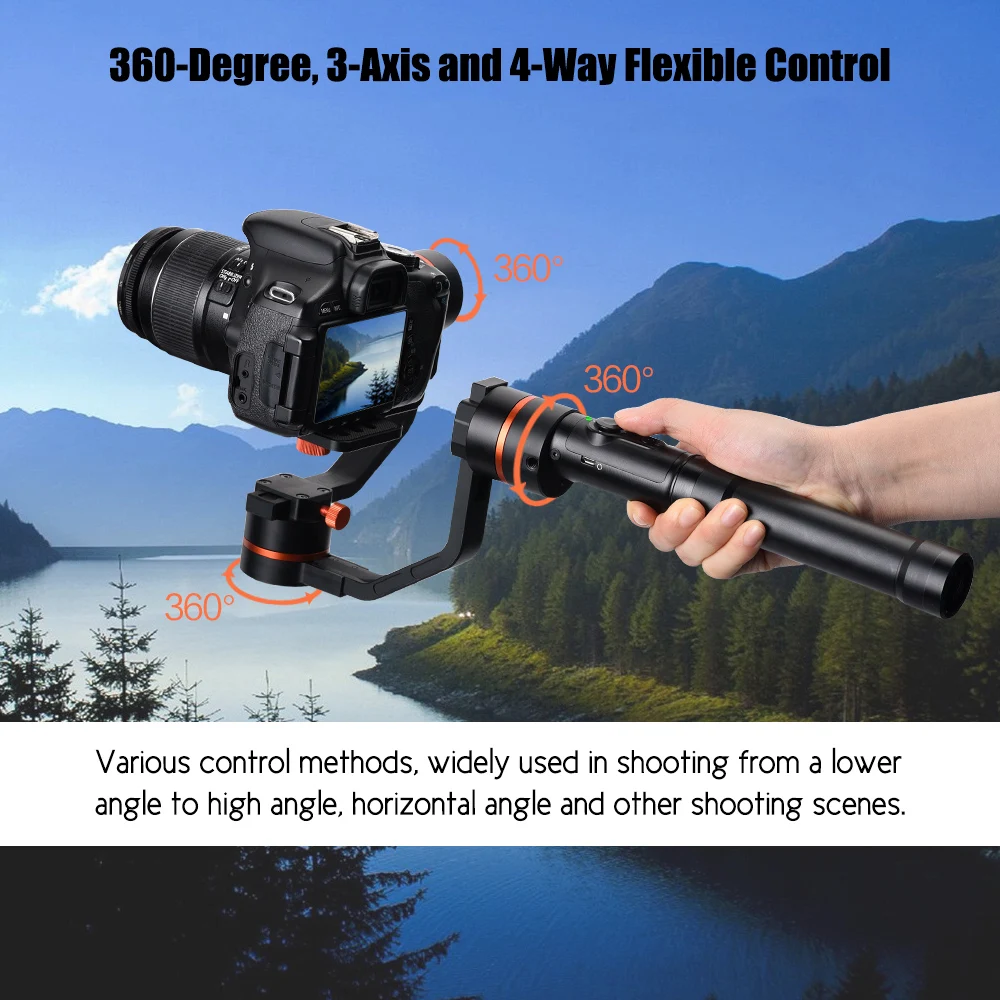 ViewFlex Тарзан м (A) 3 осевой ручной Gimbal Video Стабилизатор + электронный с двумя