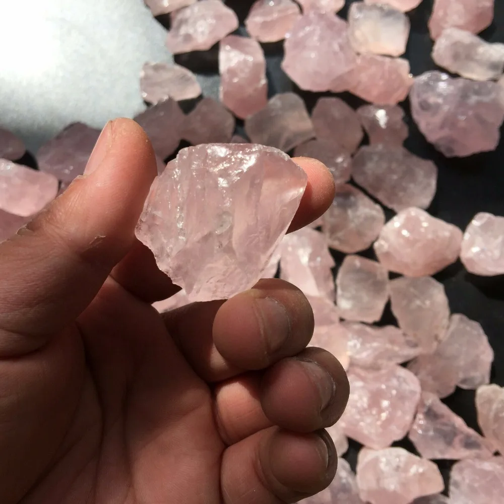 Cristal de cuarzo rosa Natural en bruto, 1000g, Lapidary rugoso Curaci&oacute;n-5